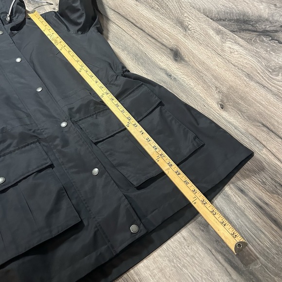 Fat Face Black Taylor Woman's Waterproof Jacket Size 10 Hooded Coat - Picture 11 of 12